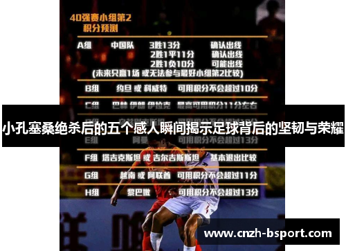 小孔塞桑绝杀后的五个感人瞬间揭示足球背后的坚韧与荣耀